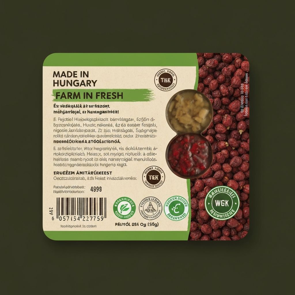 Termék eredete az etikettten, származási hely jelöléssel