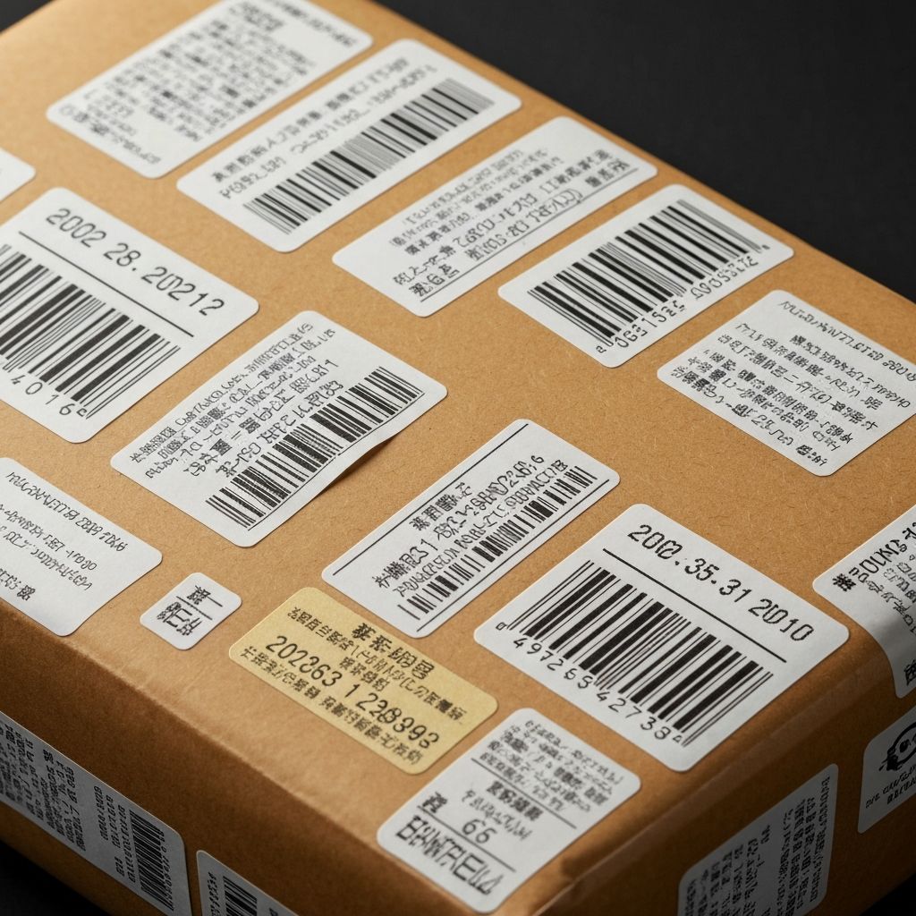 Csomag matracai, dátumok és termékkódokkal